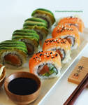 Homemade Tuna Avocado n Salmon Tuna Avocado Sushi by theresahelmer