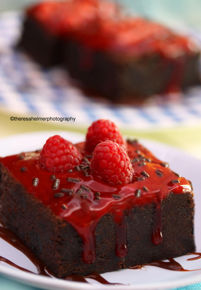 Fudge Raspberry Brownies Double Chocolate Fudge Brownie with Raspberries by theresahelmer on ...
