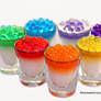 Rainbow Tapioca Balls w/ Panna Cotta