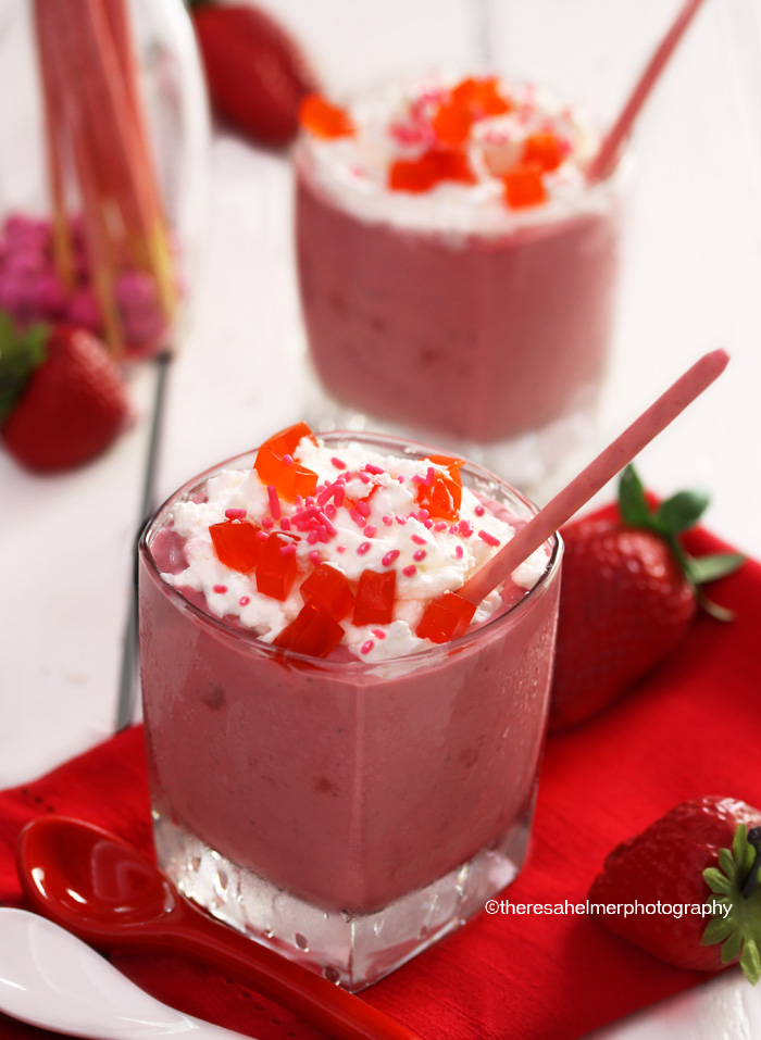 Strawberry Mousse w/ Strawberry Pocky Sticks