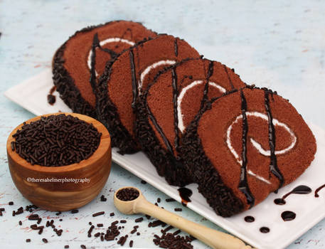 Dark Chocolate Cake Rolls w/ Chocolate Sprinkles