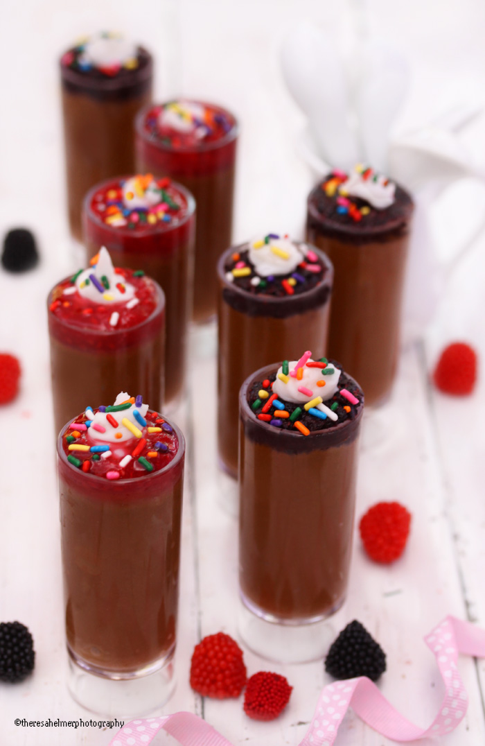 Mini Berry Chocolate Mousse shots