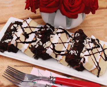 Your Everyday Vanilla n Chocolate Cake Slices