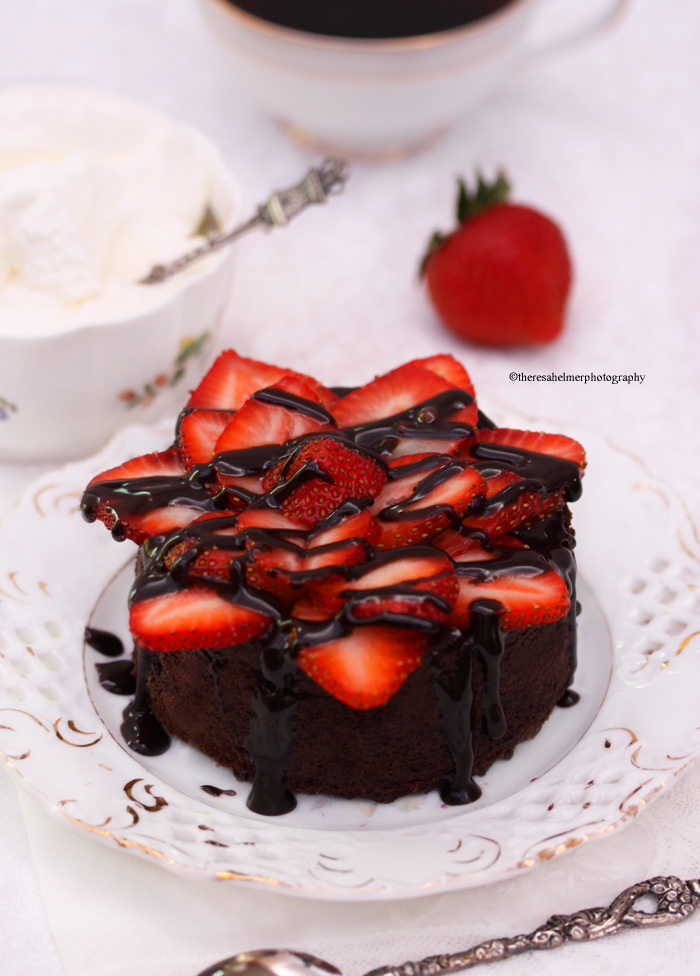 Mini Triple Chocolate Strawberry Cake