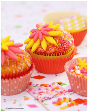 Pretty Daisy Cupcakes by theresahelmer