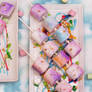 Watercolor Graffiti Marshmallow/Edible Gold Leaf