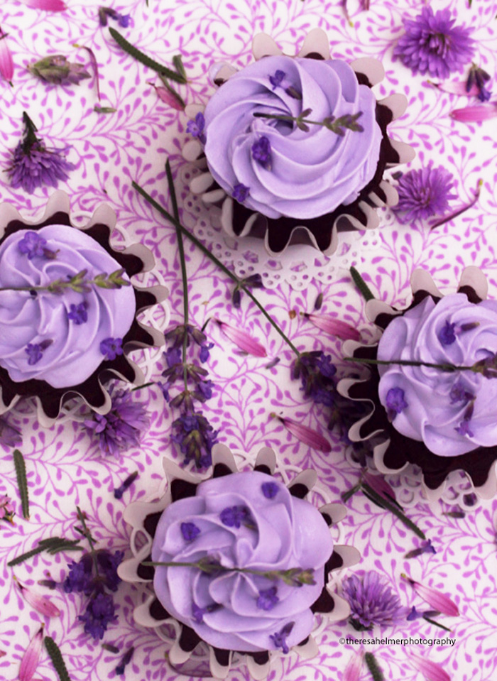 Garden Lavender Infused Chocolate Cupcakes