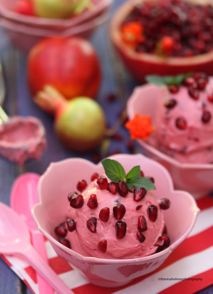 Homemade Garden Pomegranate Ice Cream