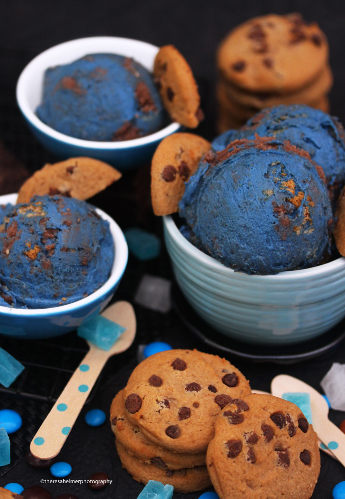 Homemade Cookie Monster Ice Cream