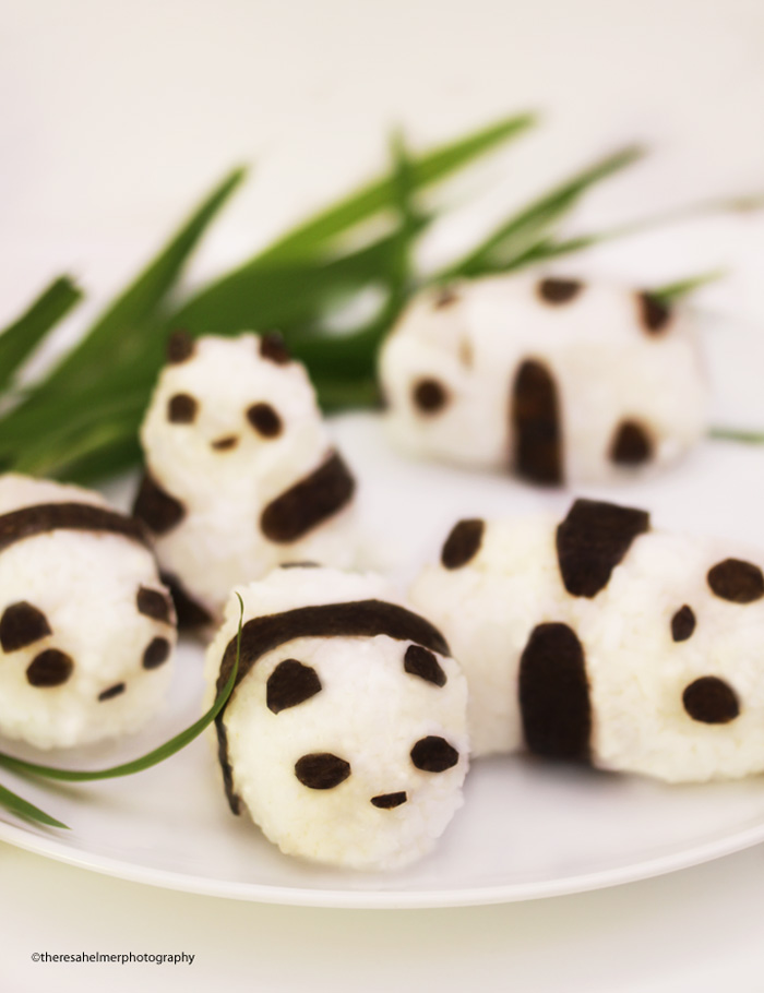 Panda Rice Balls Stuffed with Adzuki Bean Paste