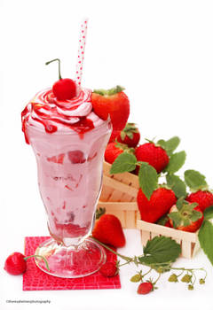 Strawberry Milkshake made w Garden Strawberries