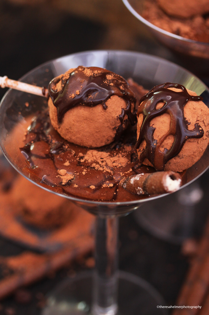 Chocolate Pudding with Truffle Balls