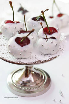 White Chocolate Covered Bing Cherries