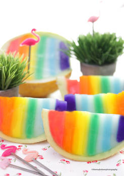 Rainbow Honeydew Melon Slices