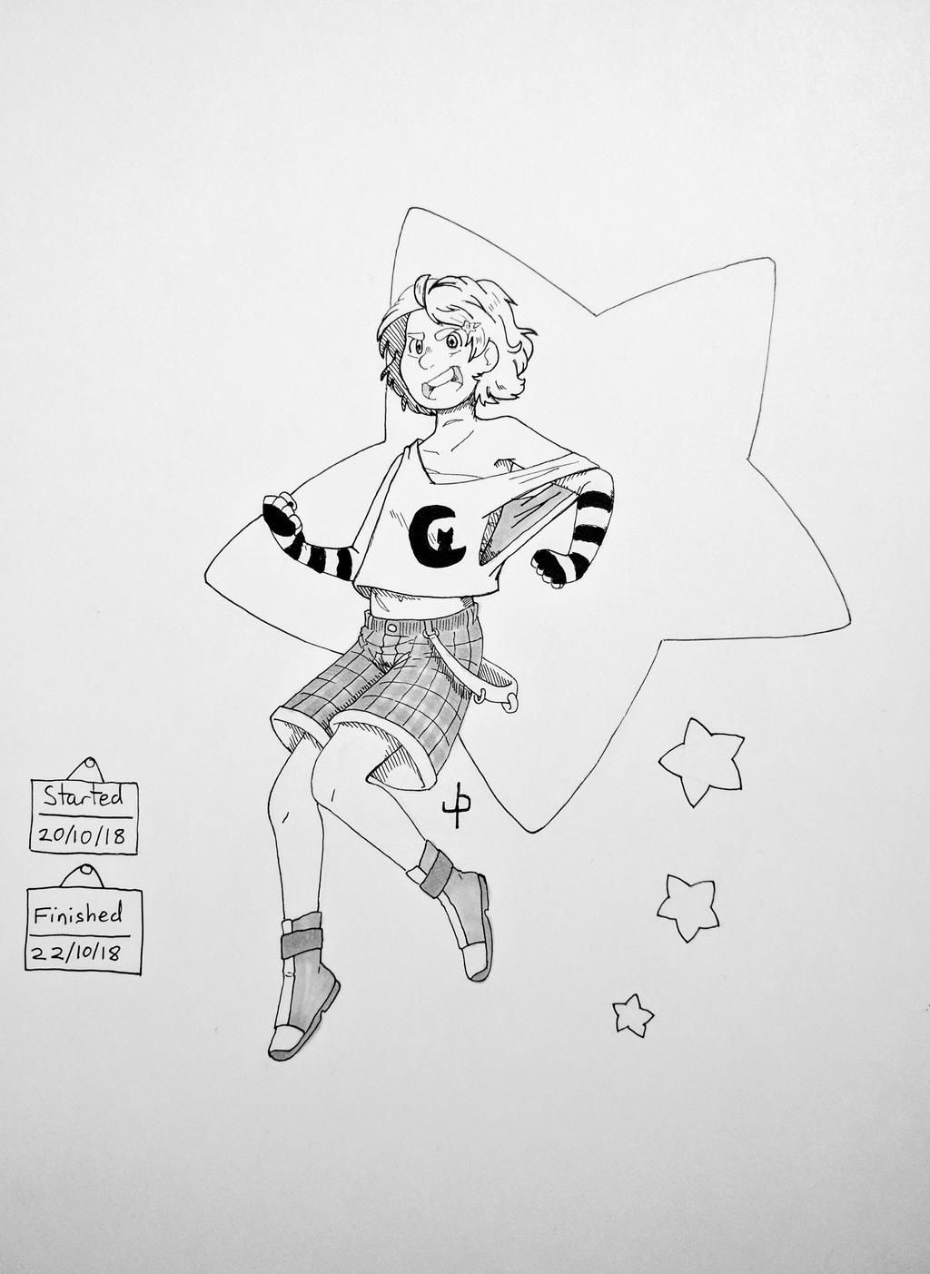 Punk Nina Inktober 2 by ZannyHyper