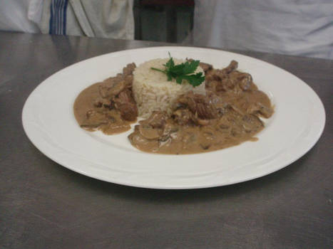 Saute of Beef Stroganoff with Pilau Rice by Lydjimon