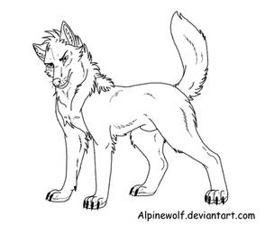 Free Male wolf Lineart