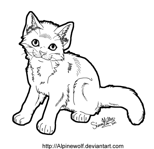 FREE kitten lineart 2