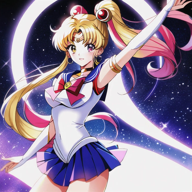 Sailor Moon with the moon by Glitchyart11 on DeviantArt