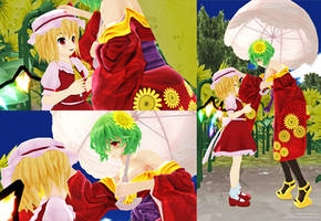 Flandre Scarlet and Yuuka - Friendly Encounter