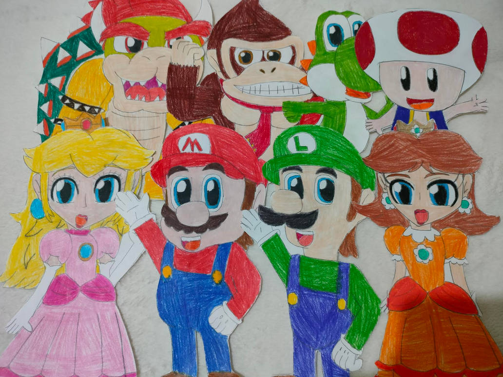 Super Mario bros characters by jamesthecartoonist on DeviantArt