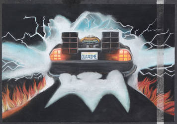 Back to the Future Chalk Art