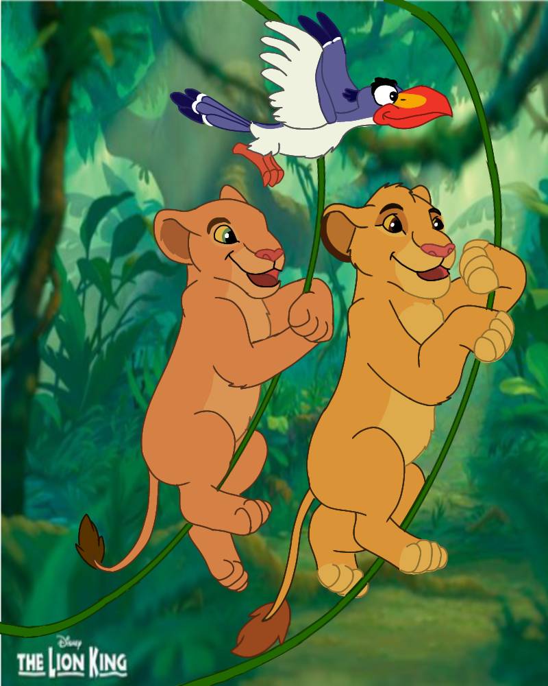 Simba Chasing Simba and Nala swinging on the vines by Shelsy2306 on DeviantArt
