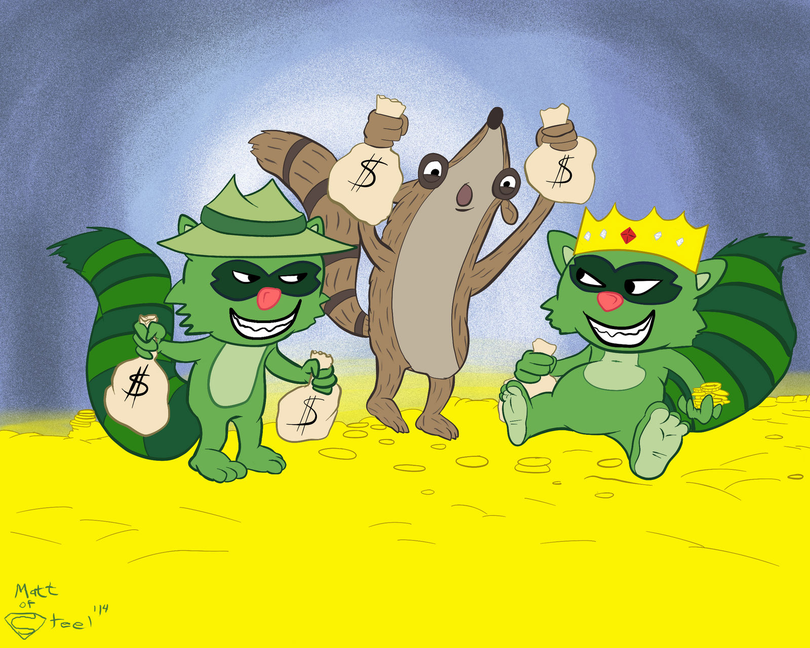 Three Raccoons WIP by LiftynShifty on DeviantArt