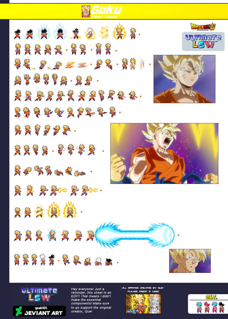 Super Saiyan Goku Whis Gi - ULSW Sprite Sheet by SonGoku0911 on DeviantArt
