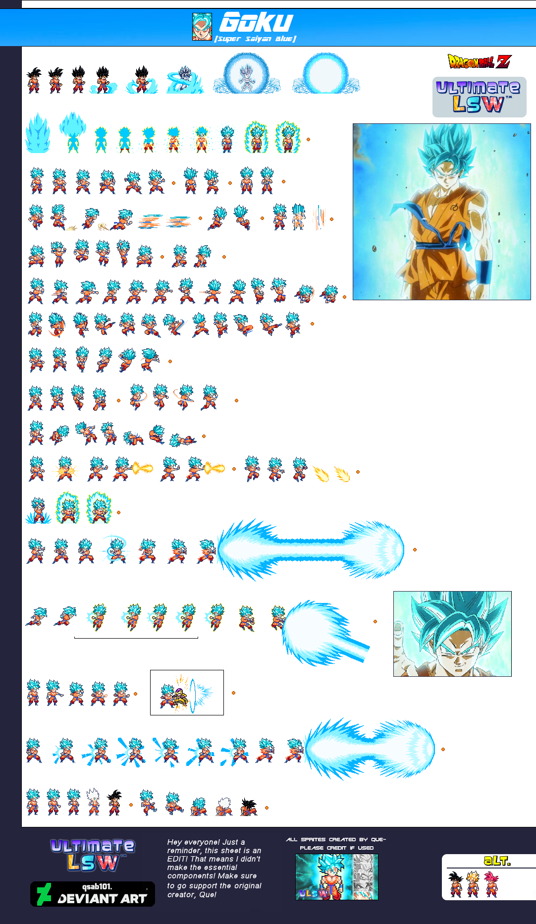Ulsw Collection Super Saiyan 3 Goku Ulsw Sprite Sheet By Songoku0911 On Deviantart