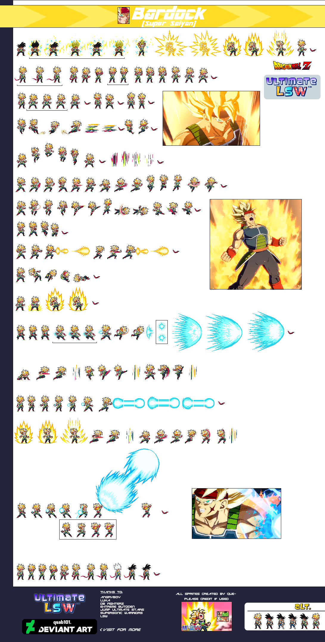 Sprites Long Super Saiyan Bardock - ULSW Sprite Sheet by SonGoku0911 on DeviantArt