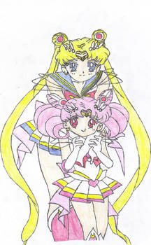 Sailor Moon and Mini Moon