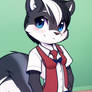 Schoolgirl Skunkgirl by PomiArt