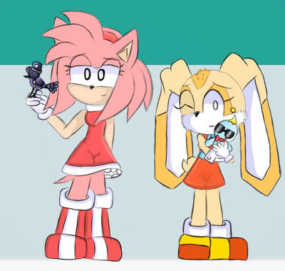 Amy Rose and Cream the Rabbit by LSilverTH on DeviantArt