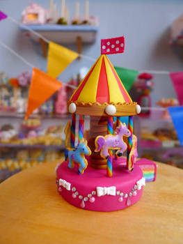 Rainbow carousel cake