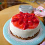 Strawberry Japanese cheesecake miniature