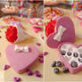Polymer clay miniature Valentines Day candy box