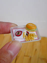 1:12 scale miniature burger and curly fries