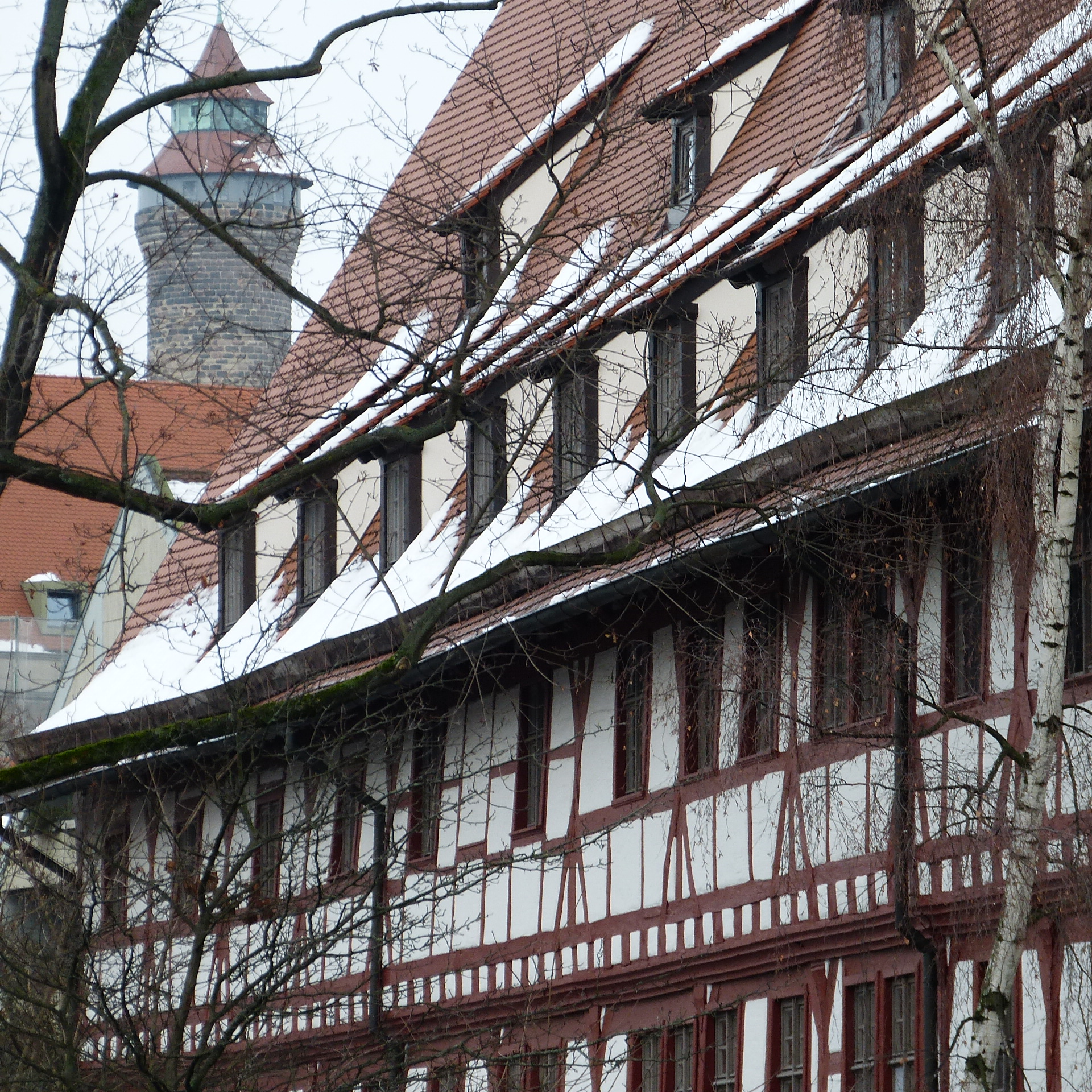 Weinstadl Nuremberg with castle tower