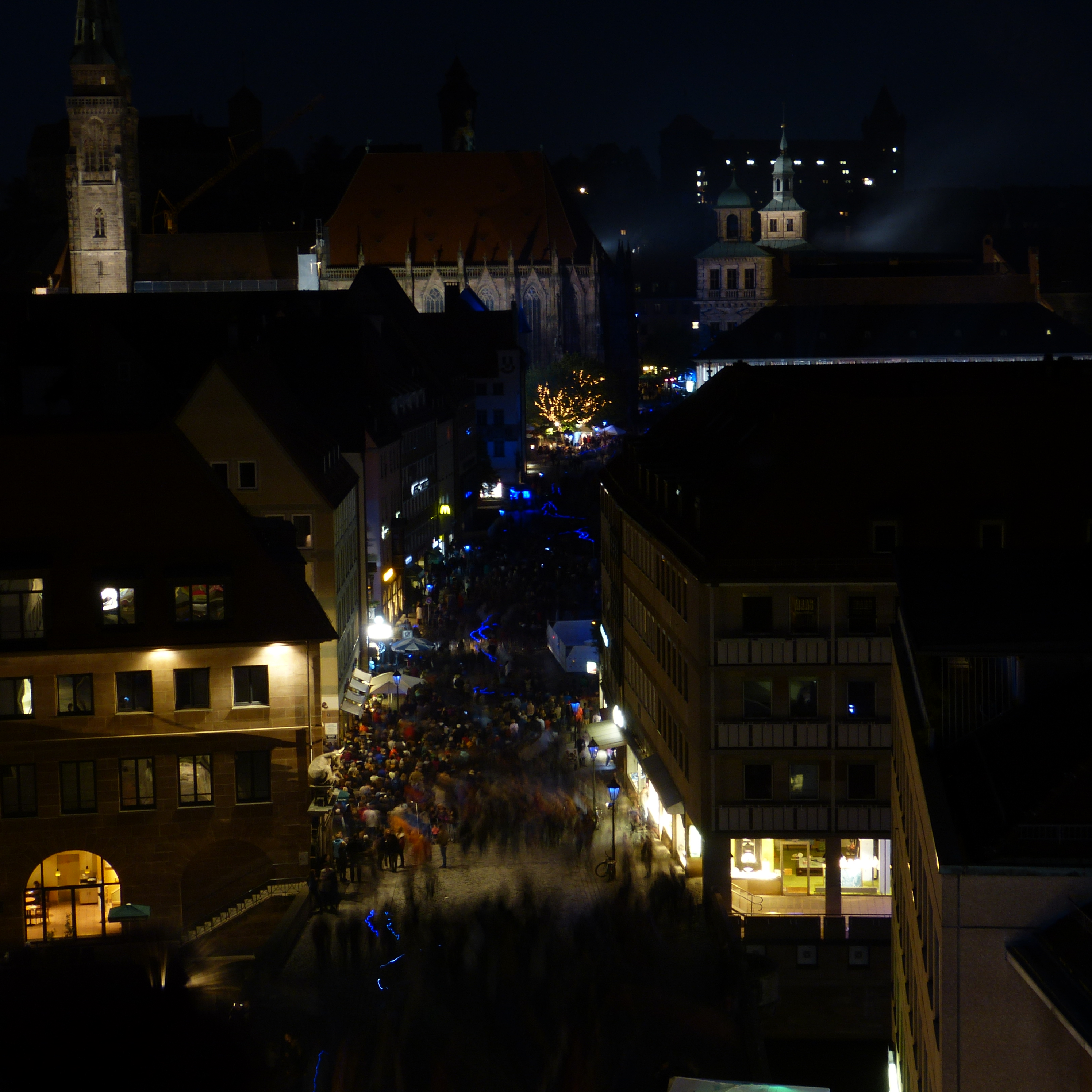 Blue night at meat bridge Nuremberg