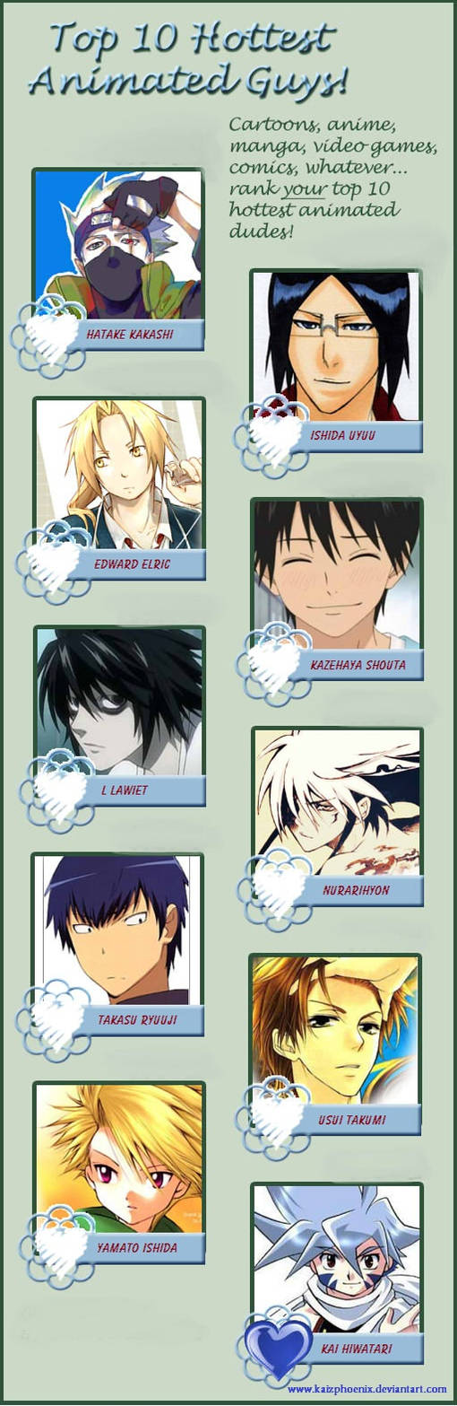 My top 10 Hottest Anime Guys list!!!!!! by kaizphoenix on DeviantArt
