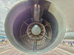 Rolls Royce Trent 700 engine exhaust view