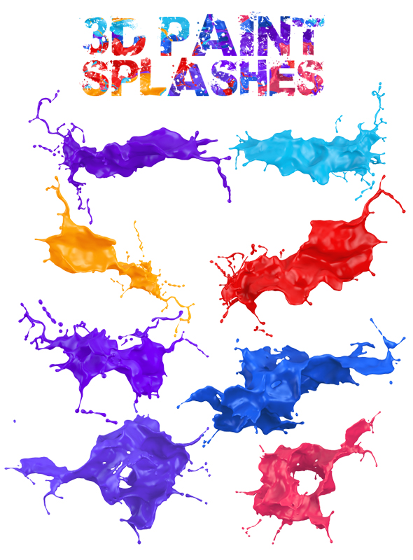 3D paint splashes