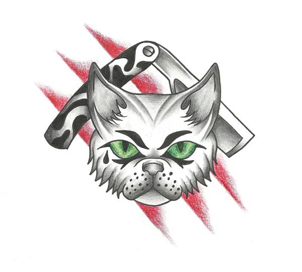 Tough cat tattoo design by genotas on DeviantArt