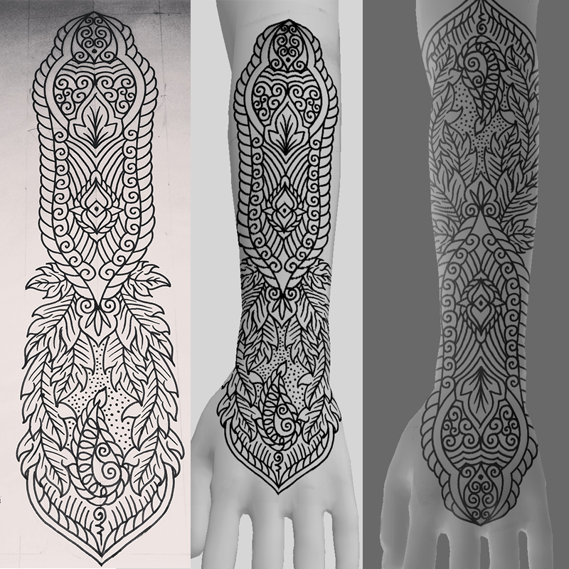 Mehndi ornament tattoo design