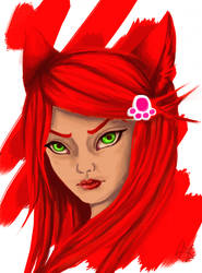 Red cat girl