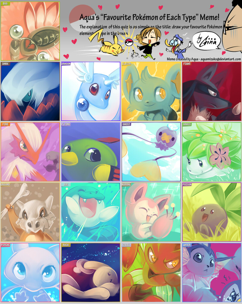 My favourite pokemon types! by DreamyNormy on DeviantArt