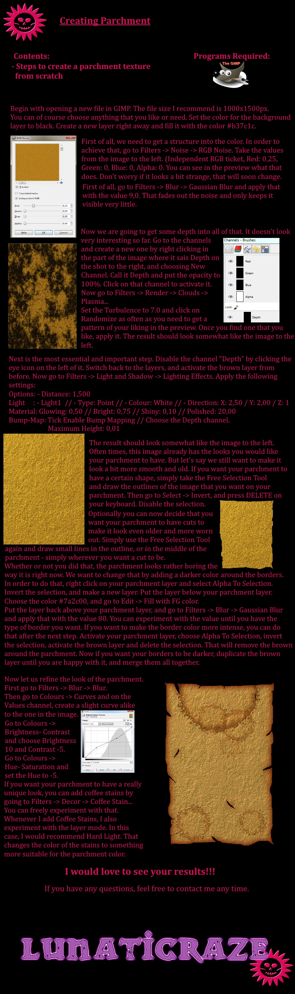**Tutorial** - Creating Parchment by Lunaticraze on DeviantArt