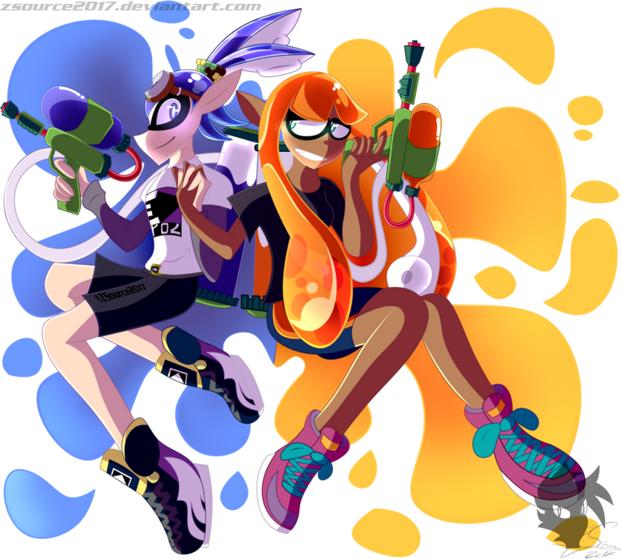 Inkling boy x inkling girl -ma first splatoon draw by ZzMaverickzZ on ...