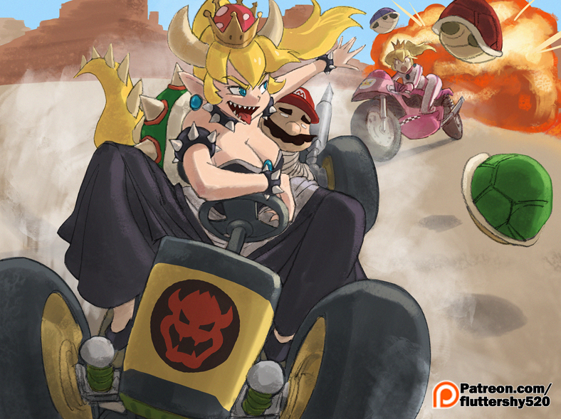 Bowsette Rescue Bowsette kidnaps Mario by greenlittle on DeviantArt